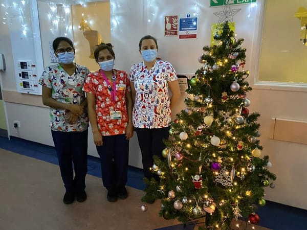 Christmas scrubs for the Royal Berkshire Hospital neonatal unit